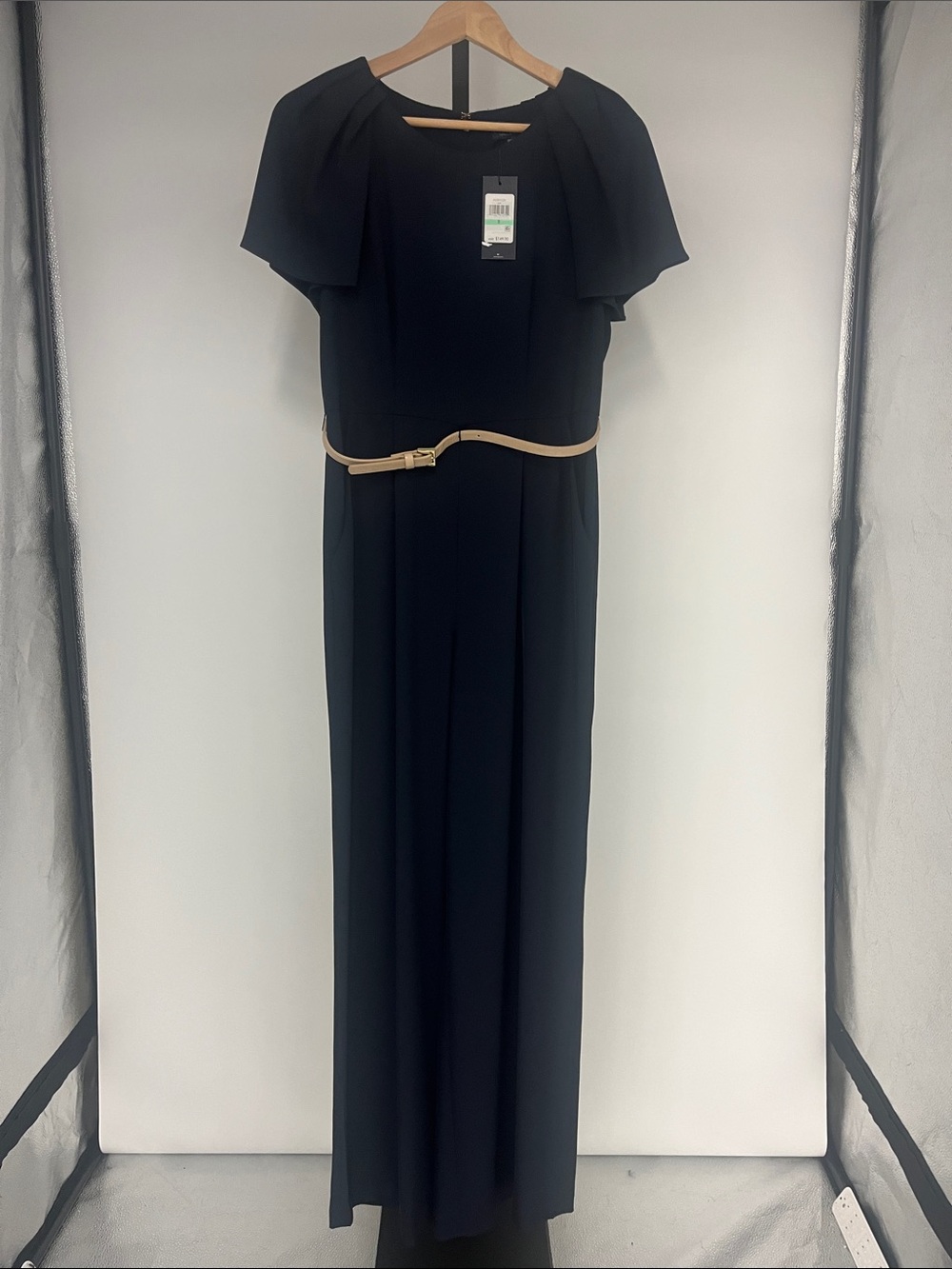 Tommy Hilfiger Black Jumpsuit with Tan Belt